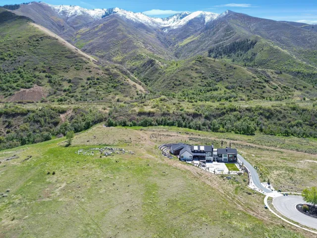 Mountainous terrain with snow-capped peaks