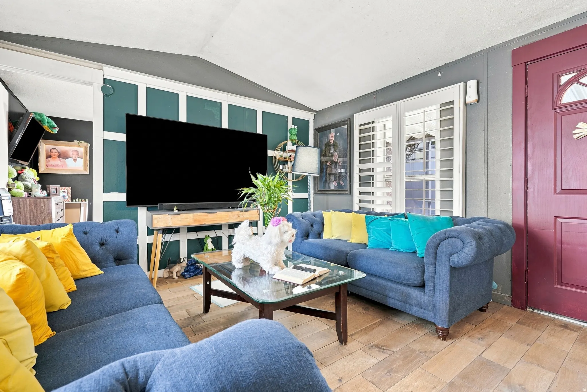 Wood-finish flooring throughout
