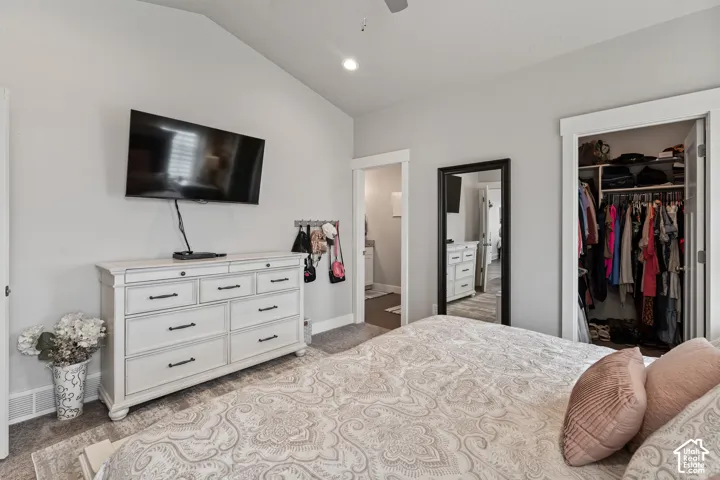 Vaulted ceiling with recessed lighting