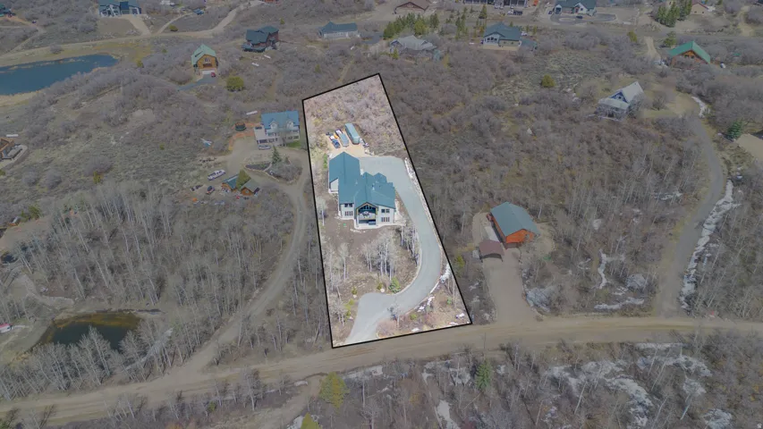 Aerial perspective showcasing the property outline