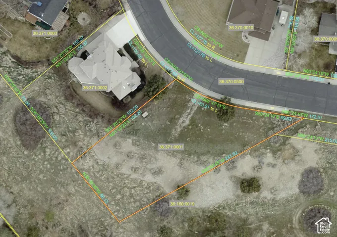 Plat Map. Illustrating property lines, parcel numbers, and survey data for the property