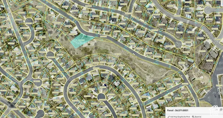 Plat Map. Illustrating the property boundaries and surrounding parcels within a residential area