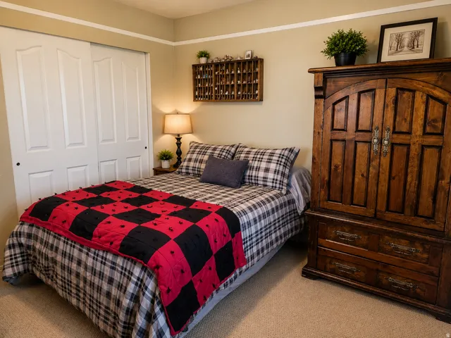 Bdrm 2, Built-in sliding closet doors with paneled fronts