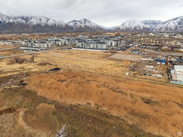 Expansive undeveloped land featuring natural grasses and distant snow-capped mountains