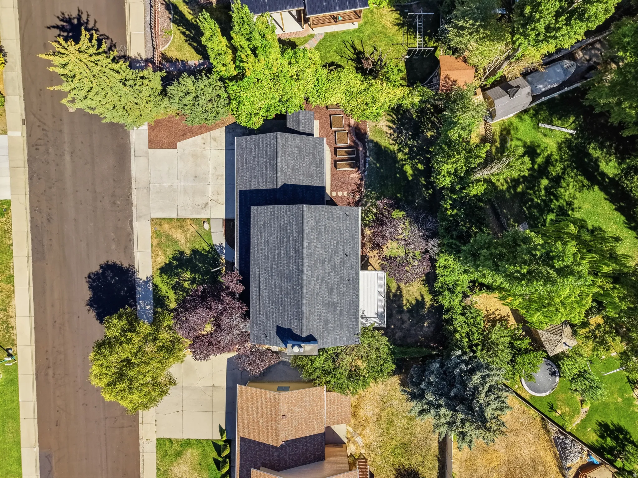 Aerial view of new roof