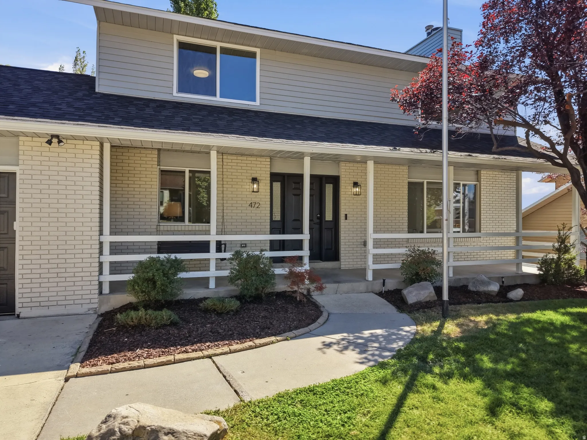 Exterior with covered porch