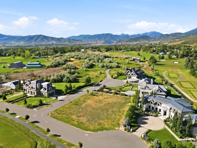 Expansive lot featuring a circular drive and manicured landscaping