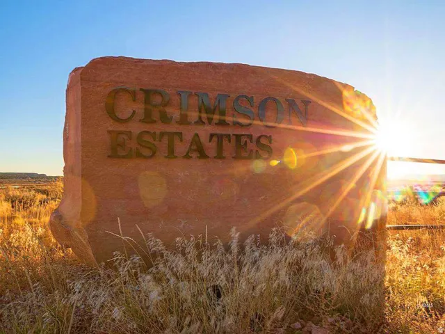 Crimson Estates stone entrance marker