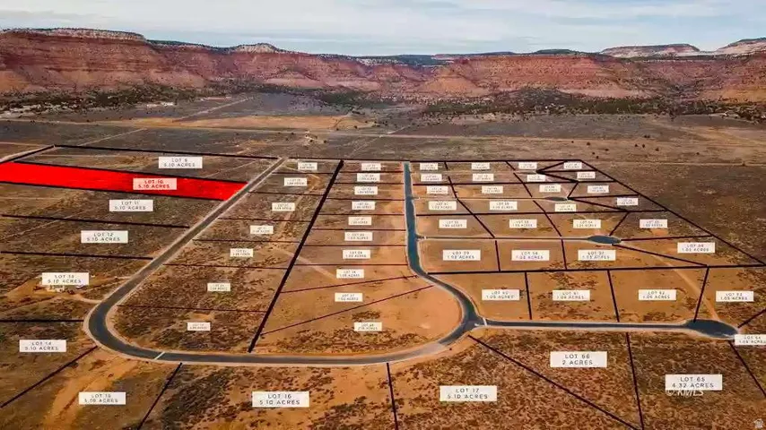 Plat Map. Illustrating the division of a land parcel into individual lots with associated acreage and road infrastructure