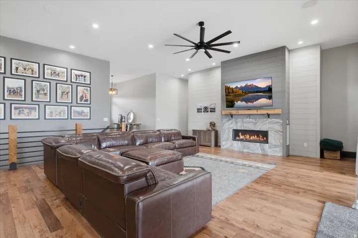 Wood-finish flooring throughout