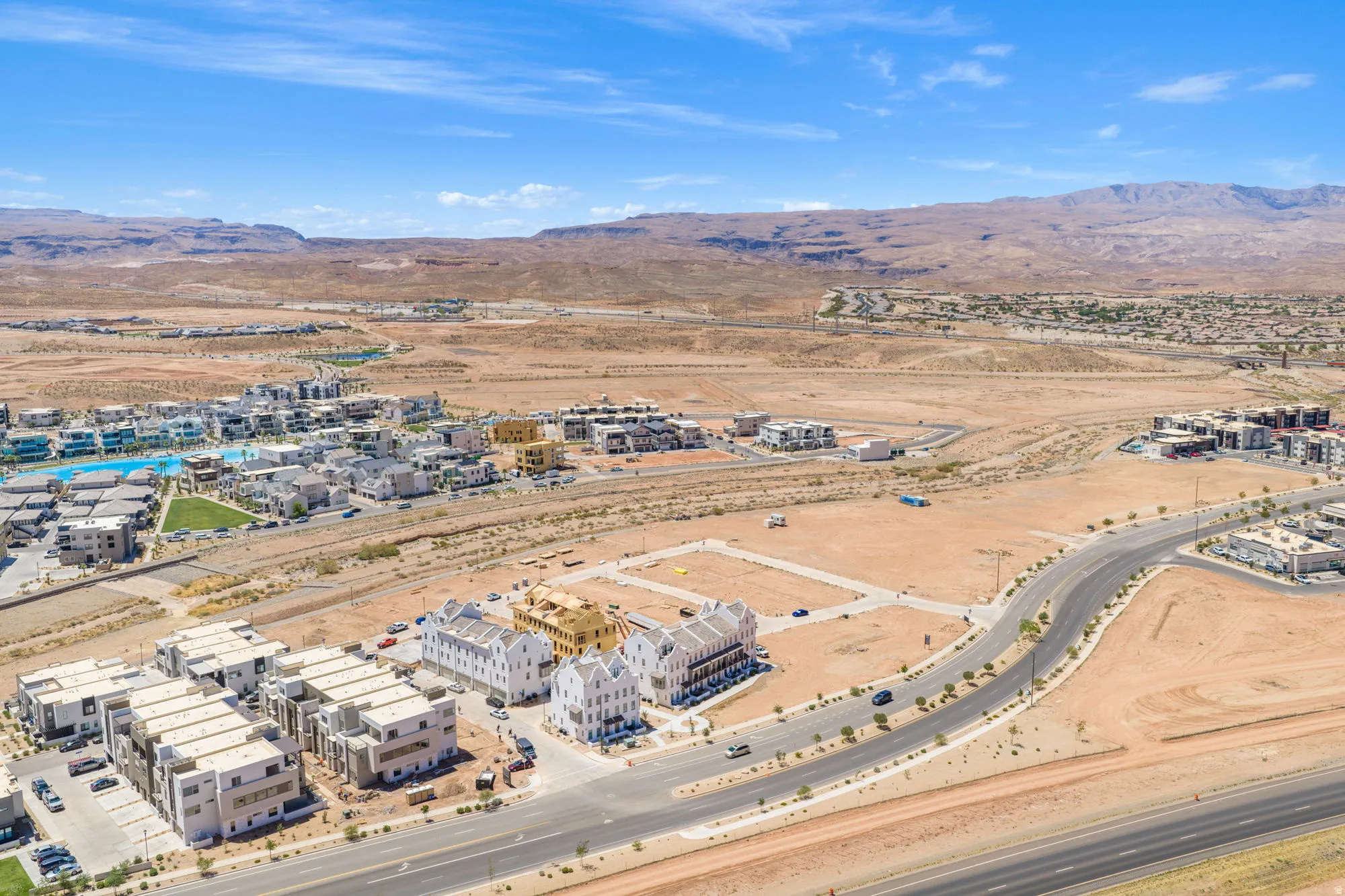 Expansive land parcel with visible road infrastructure