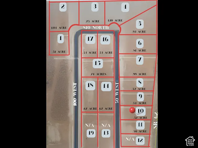 Plat Map. Illustrating subdivided parcels of the property with acreage details