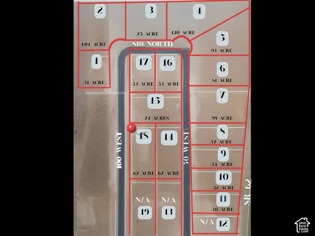 Plat Map. Illustrating lot divisions, acreage, and street designations for the property