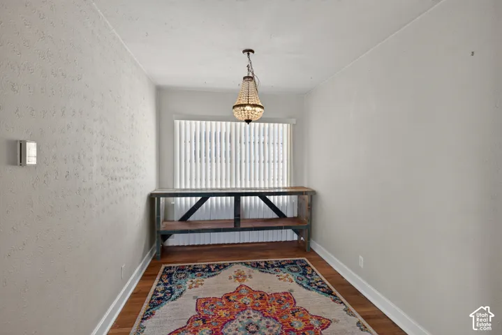Wood-finish flooring with white trim