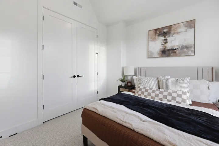 White double doors with matte black hardware
