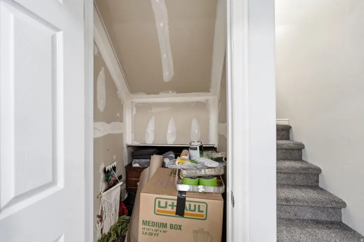 Additional storage under the stairs
