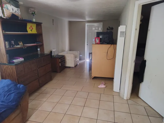 Tile flooring throughout the interior