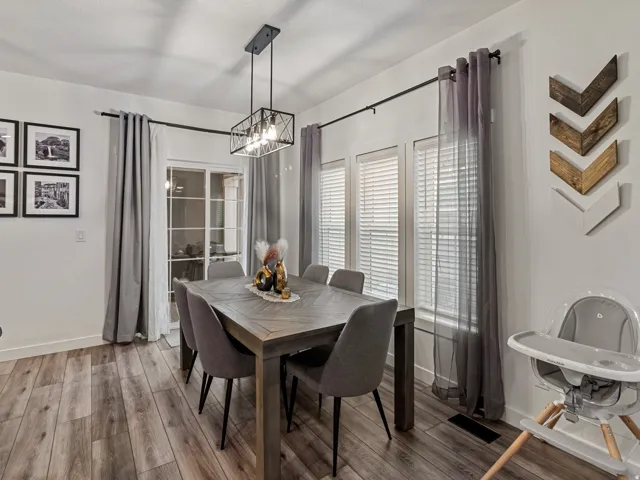 Wood-finish flooring throughout