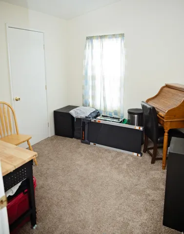 Light-colored wall paint throughout