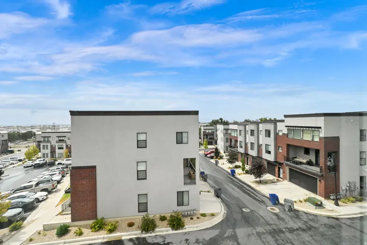 view from kicthen window of  community, Modern multi-level townhomes