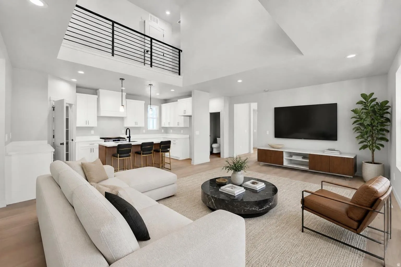 virtually staged family room