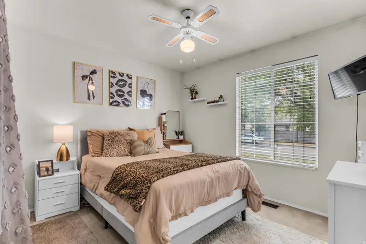 Window with horizontal blinds