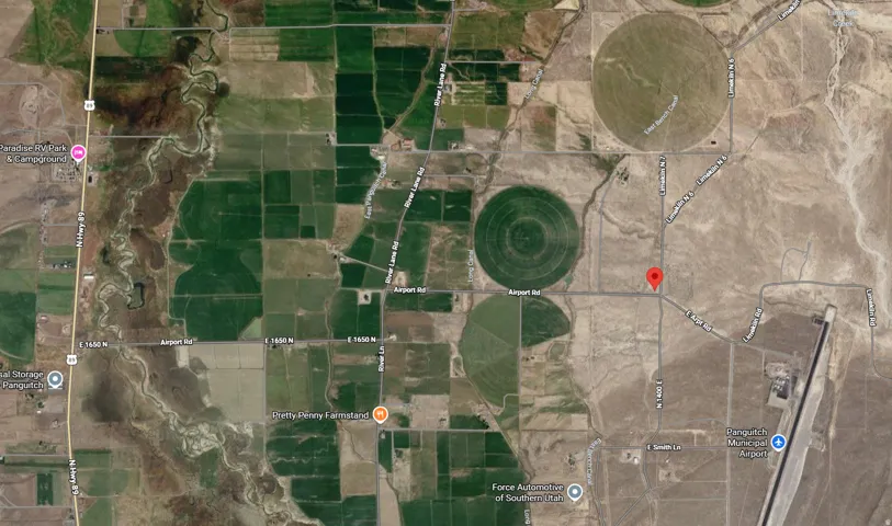 Satellite Map. Displaying the geographic location of the property and surrounding land features