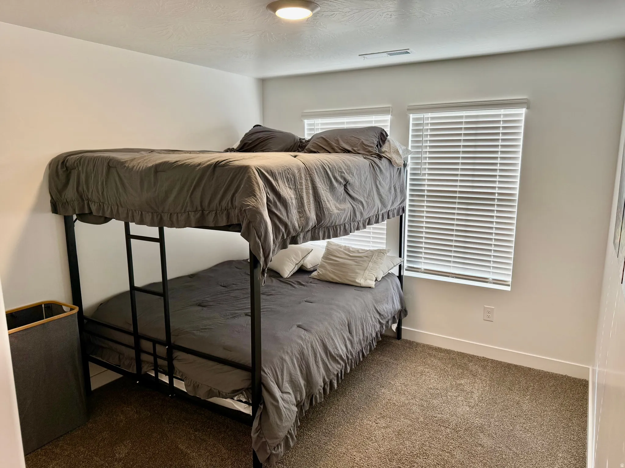Room with neutral carpeting and white walls