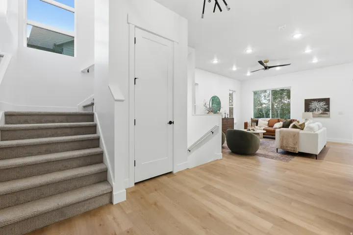 Hardwood flooring throughout the main level