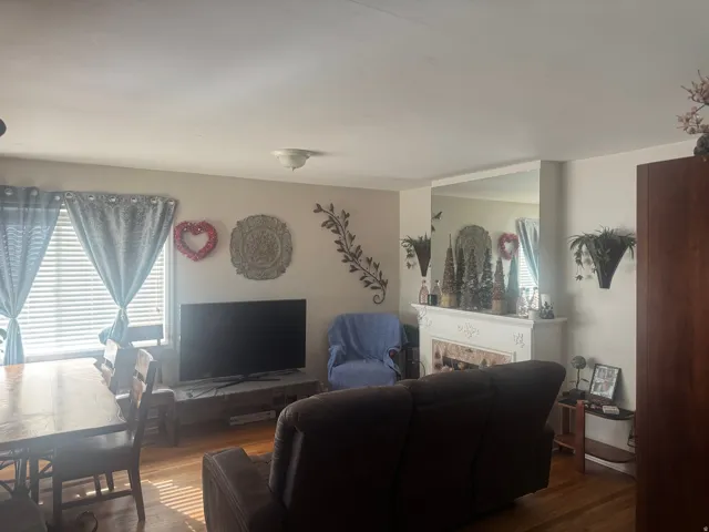 Wood-finish flooring throughout