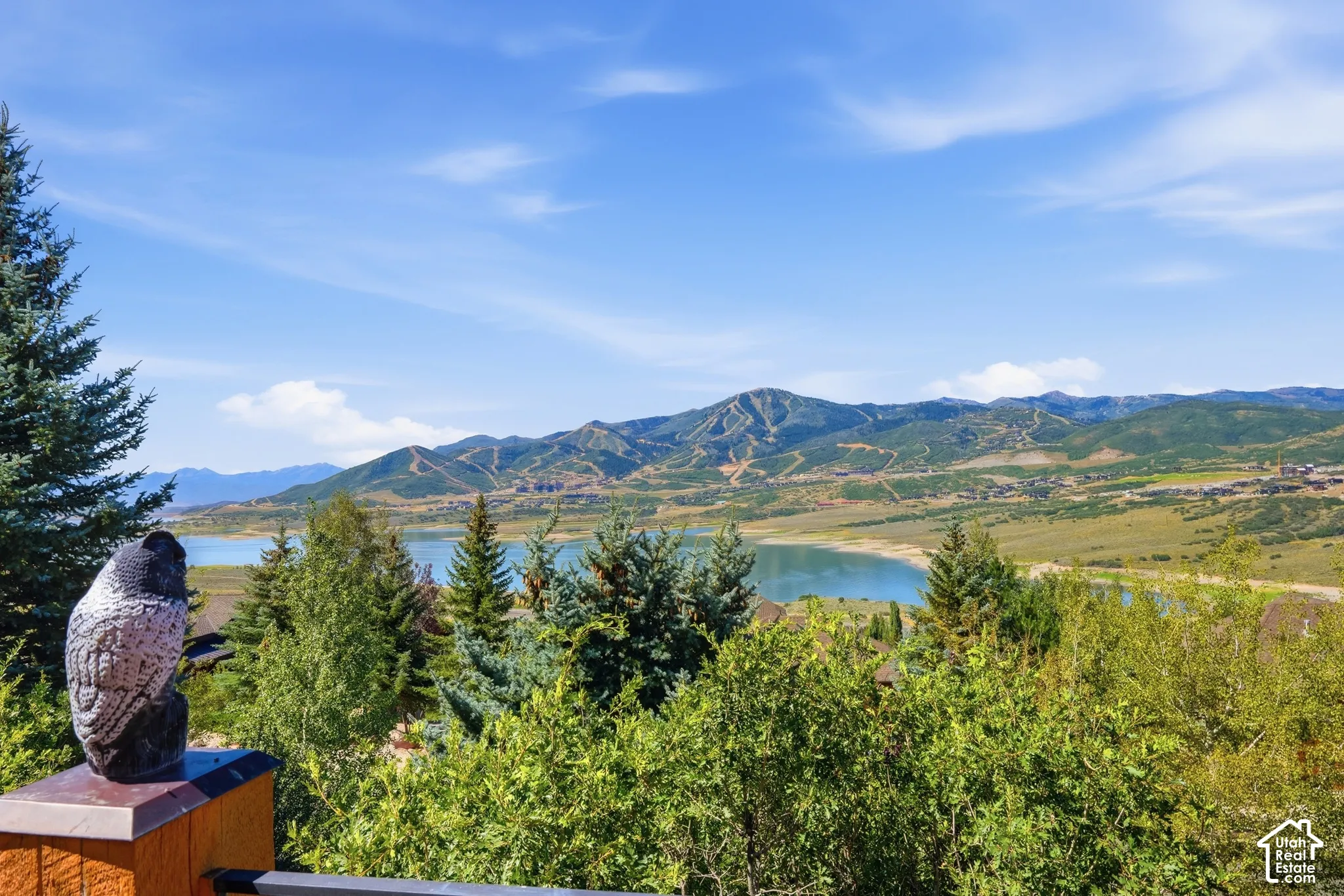 Expansive mountain and lake scenery