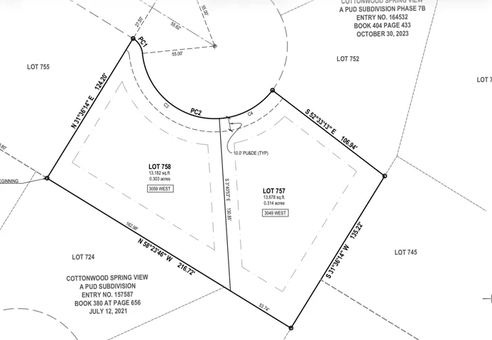 Subdivision Plat. Illustrating the boundaries, dimensions, and lot numbers for the property