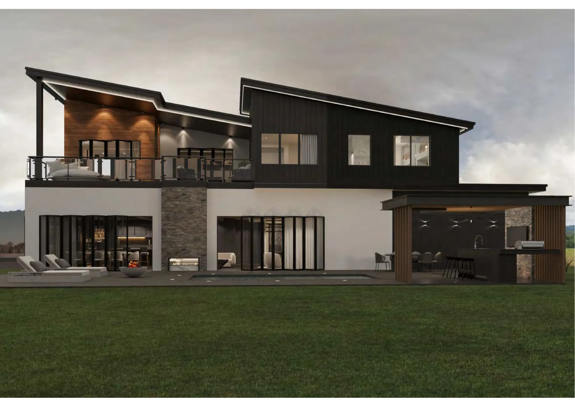 Architectural Rendering featuring backyard pool and BBQ area