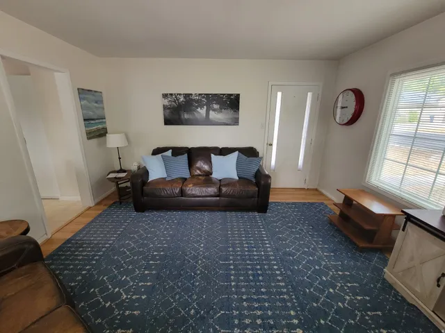 Wood-finish flooring throughout