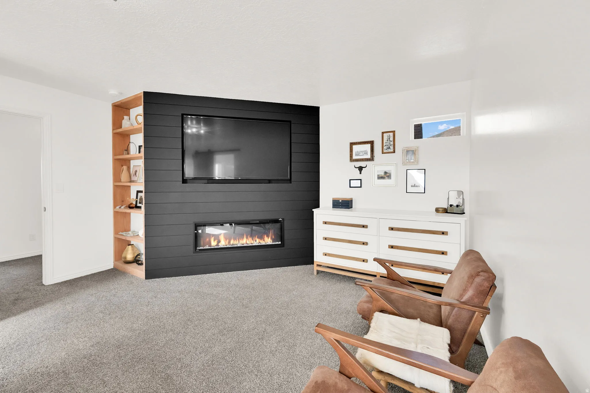 Relax in your private getaway with your electric fireplace/TV/sitting area. Yes… the TV is included!