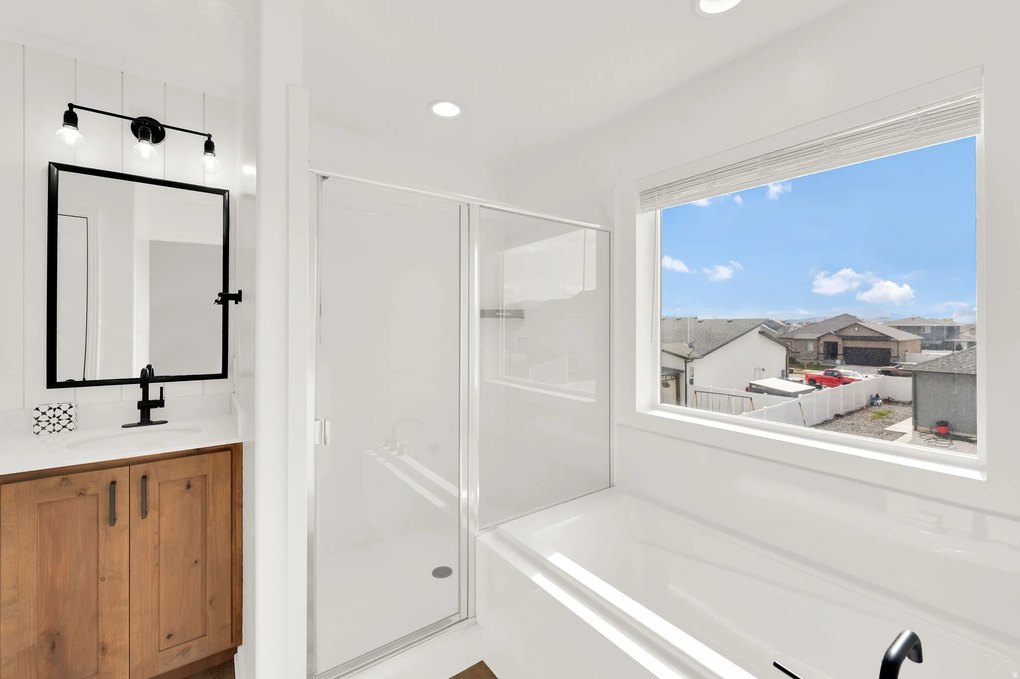Separate shower and bath allow you to choose what feels right
