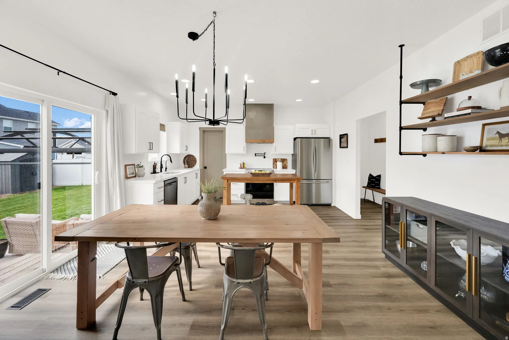 Open and inviting with views of the backyard