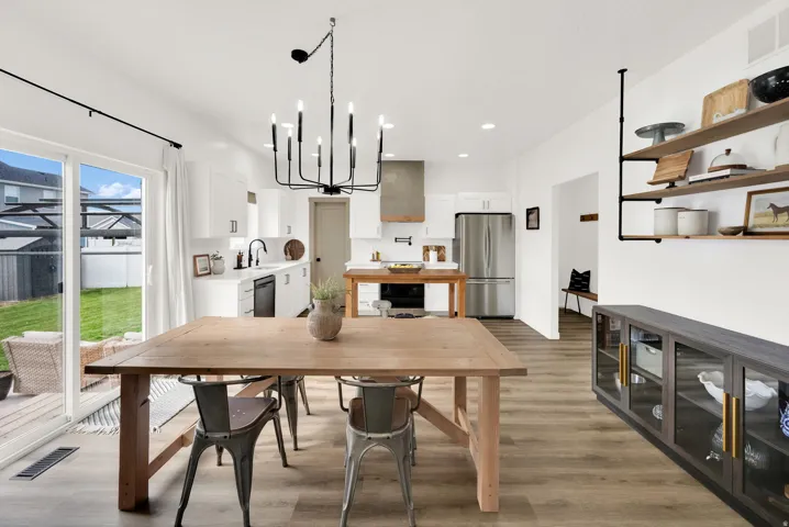 Open and inviting with views of the backyard