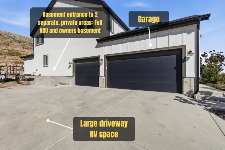 The basement has a separate, private entrance to both the ADU and the owner's portion of the basement