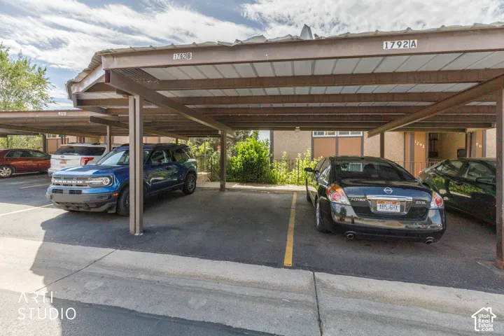 Carport structure with assigned parking spaces