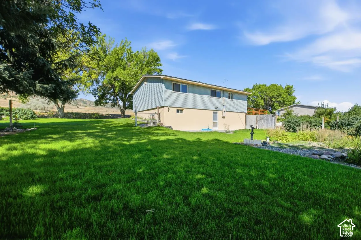 Two-story structure with light blue siding