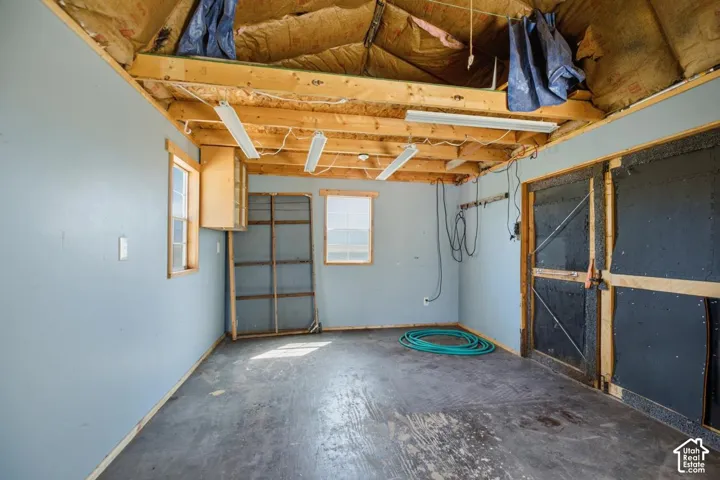 Inside outbuilding