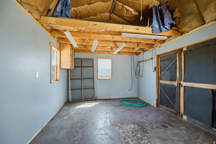 Inside outbuilding