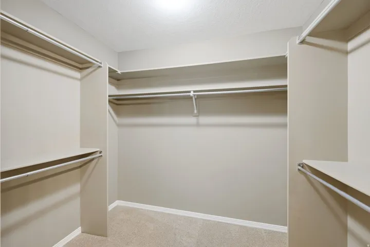 Built-in closet shelving and hanging rods