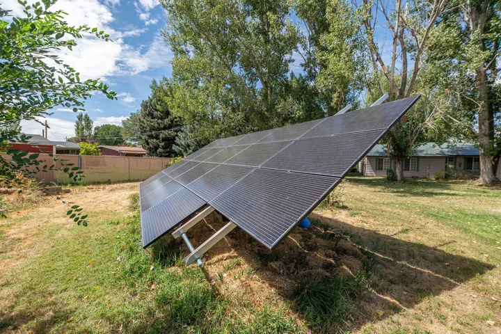 Ground-mounted solar panel array
