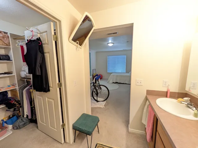 Built-in closet shelving and hanging rods