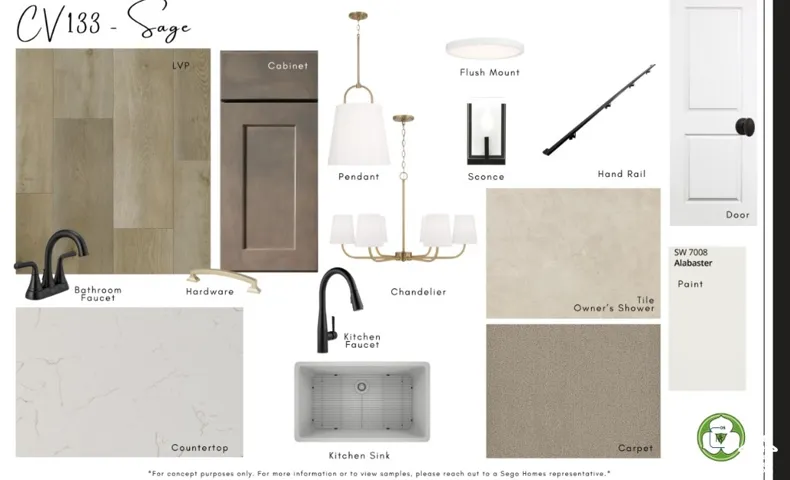 Design Board. Presenting material and fixture selections for the property