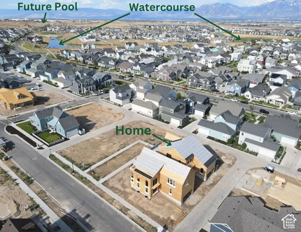 Actual Home Progress aerial of area