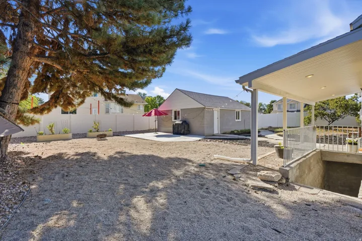 Spacious backyard with access to basement cellar