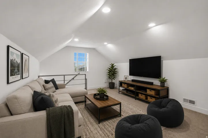 Virtually Staged upstairs living room.